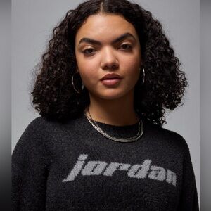 JORDAN WOMENS Jacquard Sweater Hf9453-011 SIZE XL